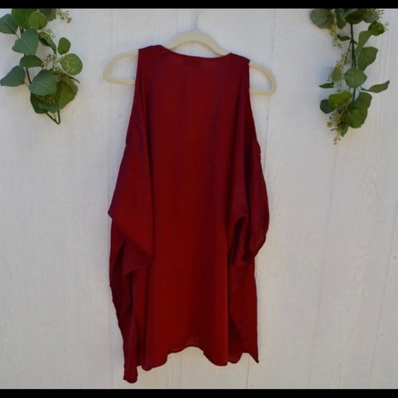 Show Me Your Mumu Red Wine Cold Shoulder Dress - worn once - Picture 3 of 8